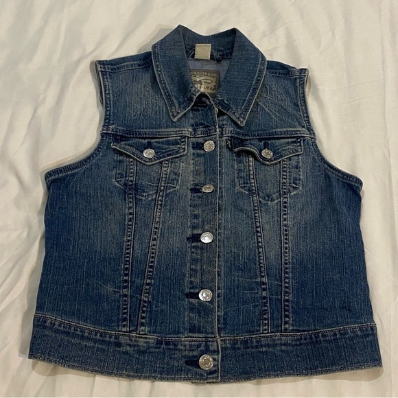 Levi’s women  denim coastal cowgirl  western tracker vest size S - Picture 8 of 11